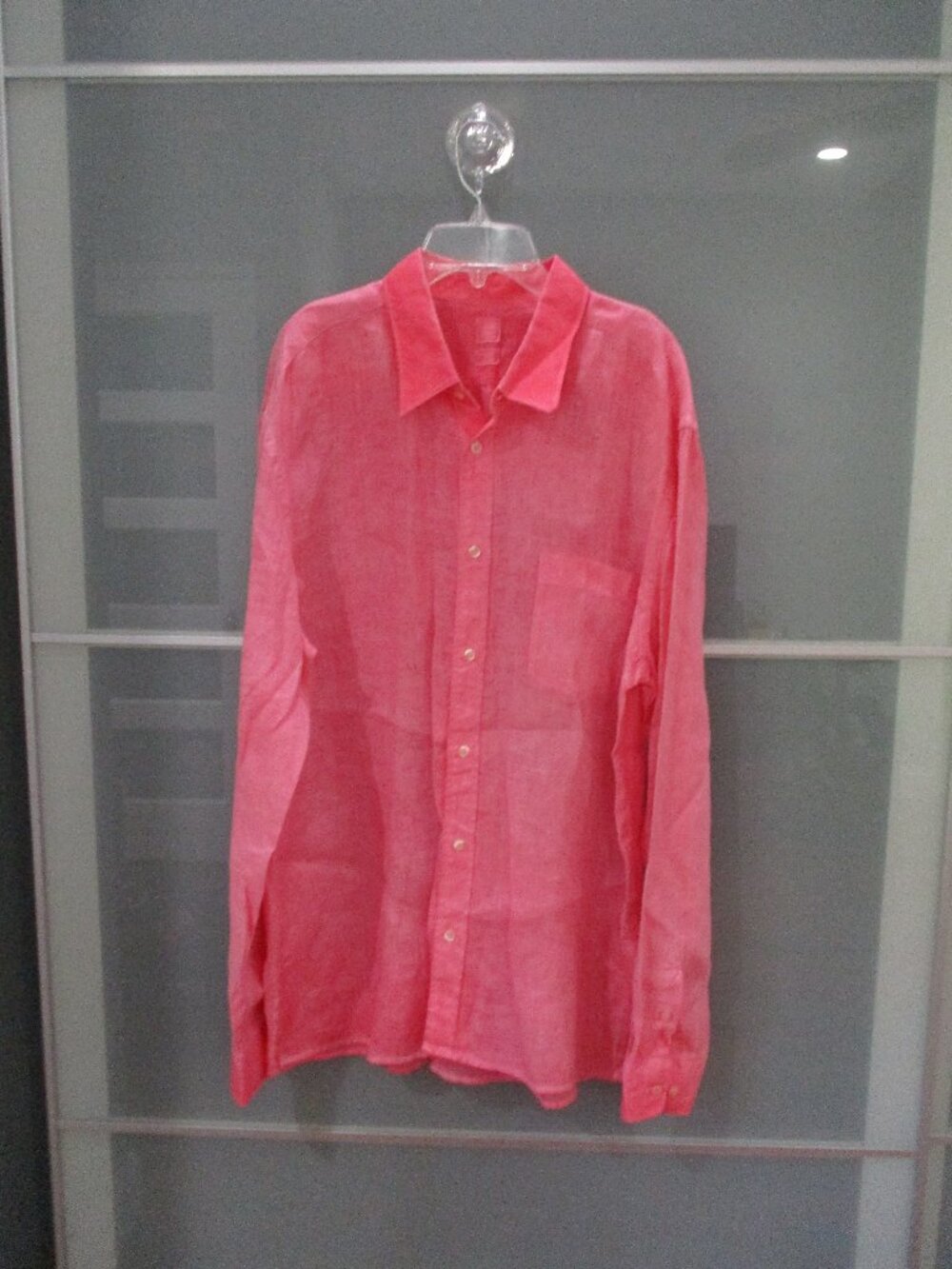 120% Lino Medium Fit Garment Died Long Sleeve 100% Linen Shirt